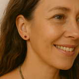 Round Pink RUBY Sterling Silver 925 Stud Gemstone Earrings - 5 mm