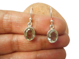 Oval Green AMETHYST (Prasiolite) Sterling Silver Earrings 925