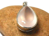 Chunky Large Pink  Rose Quartz Sterling Silver 925 Gemstone Statement Pendant