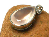 Chunky Large Pink  Rose Quartz Sterling Silver 925 Gemstone Statement Pendant