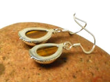 Tigers Eye Dangle Earrings – Sterling Silver Vintage Boho Style • Gemstone Jewelry • Chakra Gift
