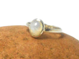Fiery Oval  Moonstone Sterling Silver 925 Gemstone Ring