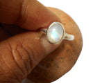Fiery Oval  Moonstone Sterling Silver 925 Gemstone Ring