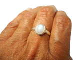 Fiery Oval  Moonstone Sterling Silver 925 Gemstone Ring