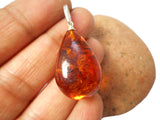 Natural Amber Pendant Handcrafted Sterling Silver Boho Necklace • Unique Artisan Gemstone Jewelry