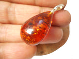 Natural Amber Pendant Handcrafted Sterling Silver Boho Necklace • Unique Artisan Gemstone Jewelry