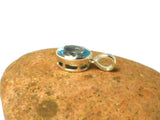 Blue Topaz Oval Shaped Sterling Silver Gemstone Pendant 925