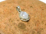 Small Oval MOONSTONE Sterling Silver 925 Gemstone Pendant