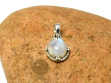 Small Oval MOONSTONE Sterling Silver 925 Gemstone Pendant
