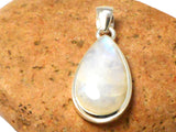 Fiery Teardrop Grade 'A' MOONSTONE Sterling Silver 925 Gemstone Pendant