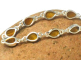 Adjustable Tigers Eye Gemstone Sterling Silver 925 Bracelet : 18 - 21 cm