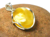 Large Butterscotch AMBER Sterling Silver Gemstone Pendant