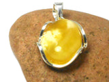 Large Butterscotch AMBER Sterling Silver Gemstone Pendant