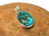 Blue Oval AZURITE Sterling Silver 925 Gemstone Pendant