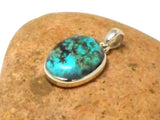 Blue Oval AZURITE Sterling Silver 925 Gemstone Pendant