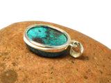 Blue Oval AZURITE Sterling Silver 925 Gemstone Pendant