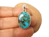 Blue Oval AZURITE Sterling Silver 925 Gemstone Pendant