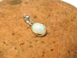 Small Oval White OPAL Sterling Silver 925 Gemstone Pendant