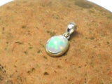 Small Oval White OPAL Sterling Silver 925 Gemstone Pendant
