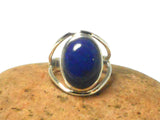 Blue Oval LAPIS LAZULI Sterling Silver Gemstone Statement Ring 925