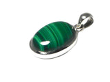 Green Oval Malachite Sterling Silver 925 Gemstone Pendant