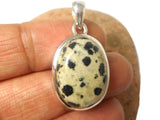 Oval Dalmation Jasper Sterling Silver 925 Pendant