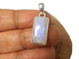 Rectangular MOONSTONE Sterling Silver 925 Gemstone Pendant