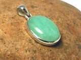 Oval Shaped AMAZONITE Sterling Silver 925 Gemstone Pendant