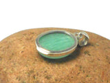Oval Shaped AMAZONITE Sterling Silver 925 Gemstone Pendant