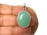Oval Shaped AMAZONITE Sterling Silver 925 Gemstone Pendant
