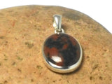 Oval Mahogany Obsidian Sterling Silver 925 Gemstone Pendant