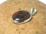 Oval Mahogany Obsidian Sterling Silver 925 Gemstone Pendant