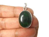 Green Oval Aventurine Sterling Silver 925 Gemstone Pendant
