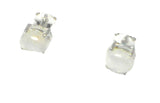 Oval MOONSTONE Sterling Silver Gemstone Stud Earrings 925