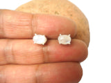 Oval MOONSTONE Sterling Silver Gemstone Stud Earrings 925