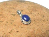 Small Oval Blue Lapis Lazuli Sterling Silver 925 Gemstone Pendant