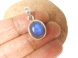 Small Oval Labradorite Sterling Silver 925 Gemstone Pendant