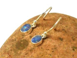 Small Fiery Oval Australian Opal Sterling Silver 925 Gemstone Drop Dangle Earrings- 5 x 7 mm