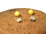 Yellow Butterscotch AMBER Sterling Silver Gemstone Stud Earrings 925 - 6 mm