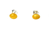Butterscotch AMBER Sterling Silver Gemstone Oval Stud Earrings 925  - 6 x 8 mm