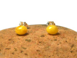 Butterscotch AMBER Sterling Silver Gemstone Oval Stud Earrings 925  - 6 x 8 mm