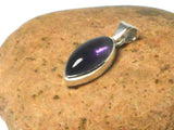 Marquise Shaped Purple AMETHYST Sterling Silver 925 Gemstone Pendant