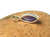 Marquise Shaped Purple AMETHYST Sterling Silver 925 Gemstone Pendant