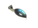 Fiery Marquise Shaped LABRADORITE  Sterling Silver 925 Gemstone Pendant
