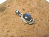 Fiery Oval LABRADORITE  Sterling Silver 925 Gemstone Pendant