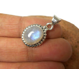 Fiery Oval MOONSTONE Sterling Silver 925 Gemstone Pendant