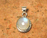 Fiery Oval MOONSTONE Sterling Silver 925 Gemstone Pendant