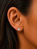 MOONSTONE Pear Shaped Sterling Silver Gemstone Stud Earrings 925 - 5 x 7 mm
