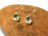 Oval Green AMETHYST (Prasiolite) Sterling Silver Earrings 925 