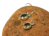 Oval Green AMETHYST (Prasiolite) Sterling Silver Earrings 925 